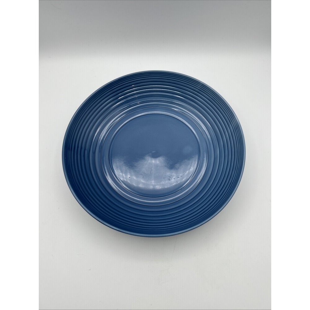 Royal Doulton Gordon Ramsay Maze Blue Pasta Bowl 9.5" Stoneware Ribbed Rim Dish